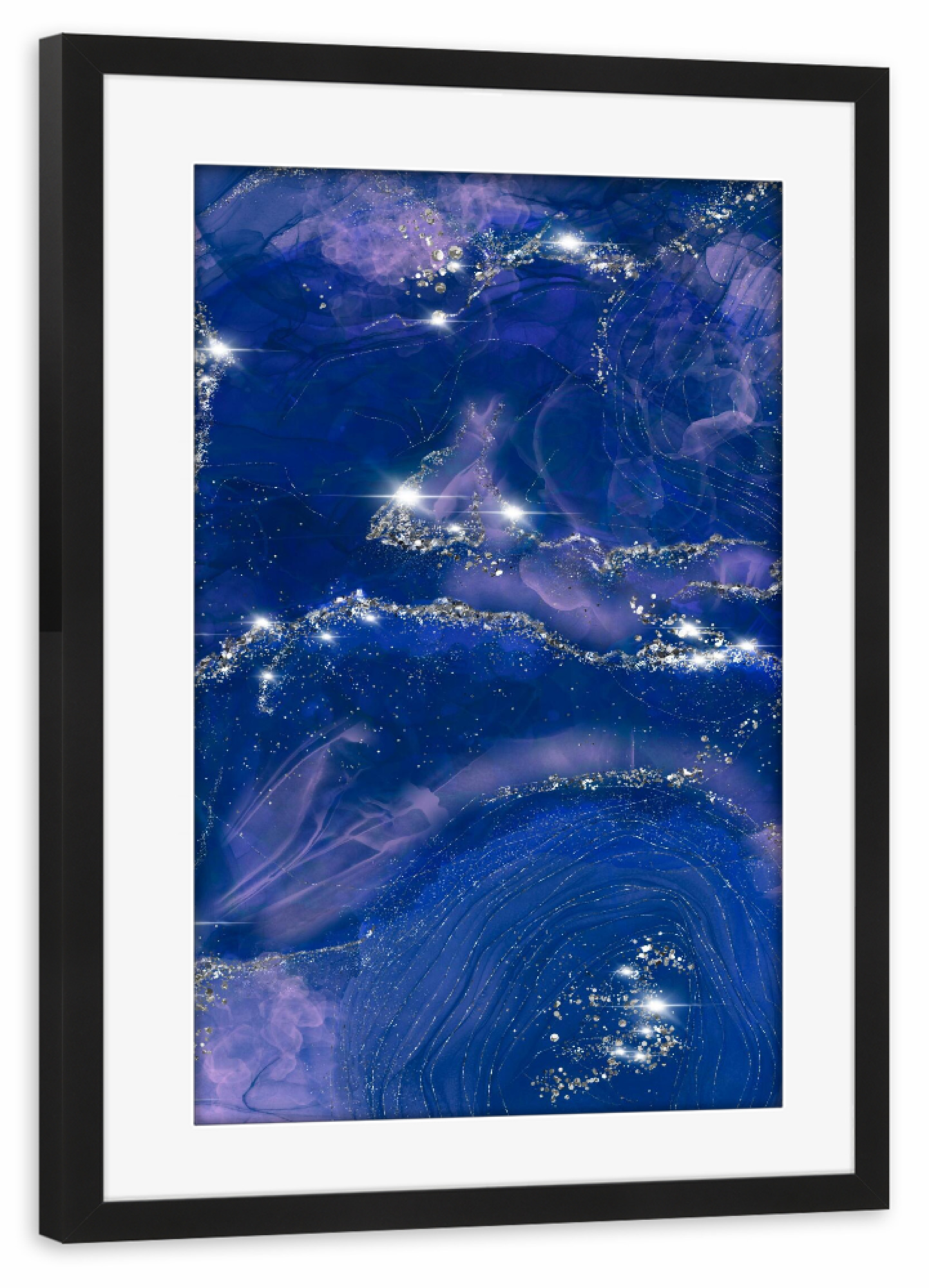 Poster mit Rahmen schwarz "Pink and Blue Pattern" artboxONE - Abstrakt,Geometrie,Fashion,Galaxy,Lustig