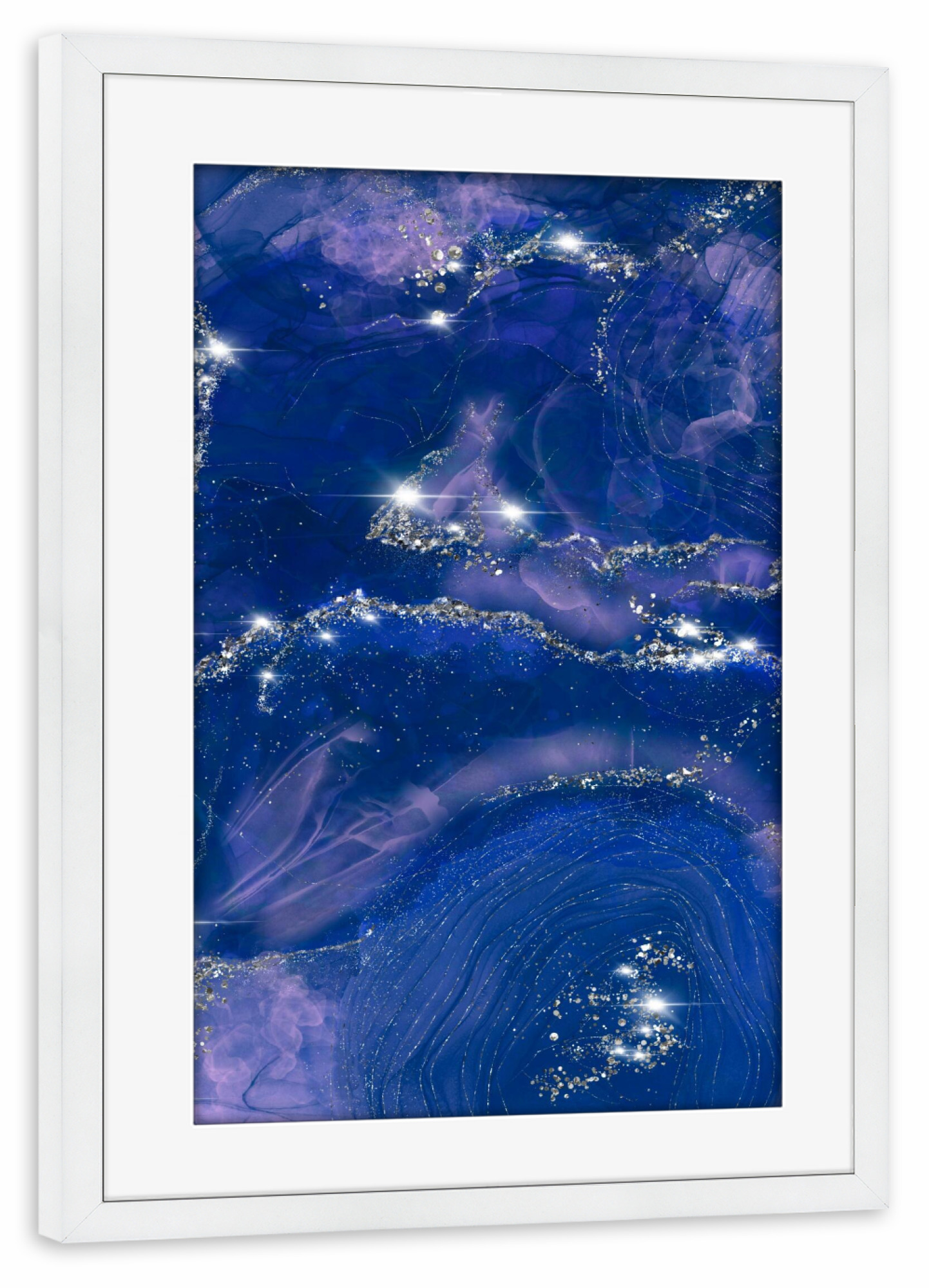 Poster mit Rahmen weiß "Pink and Blue Pattern" artboxONE - Abstrakt,Geometrie,Fashion,Galaxy,Lustig