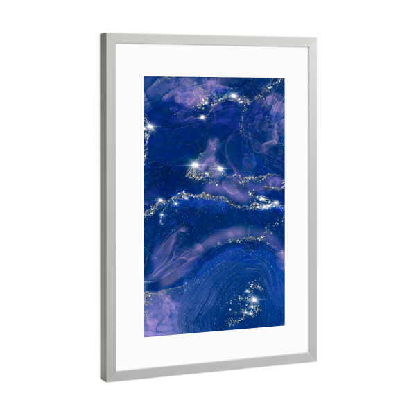 Poster mit Rahmen Silber "Pink and Blue Pattern" artboxONE - Abstrakt,Geometrie,Fashion,Galaxy,Lustig