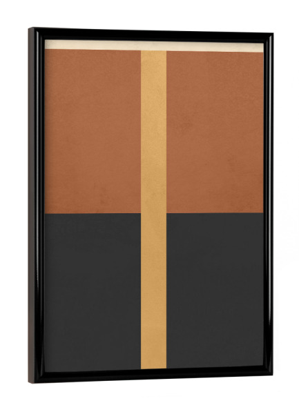 Poster mit schwarzem Rahmen "Square Lines Orange" artboxONE - Abstrakt,Geometrie