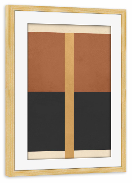 Poster mit Rahmen kiefer "Square Lines Orange" artboxONE - Abstrakt,Geometrie