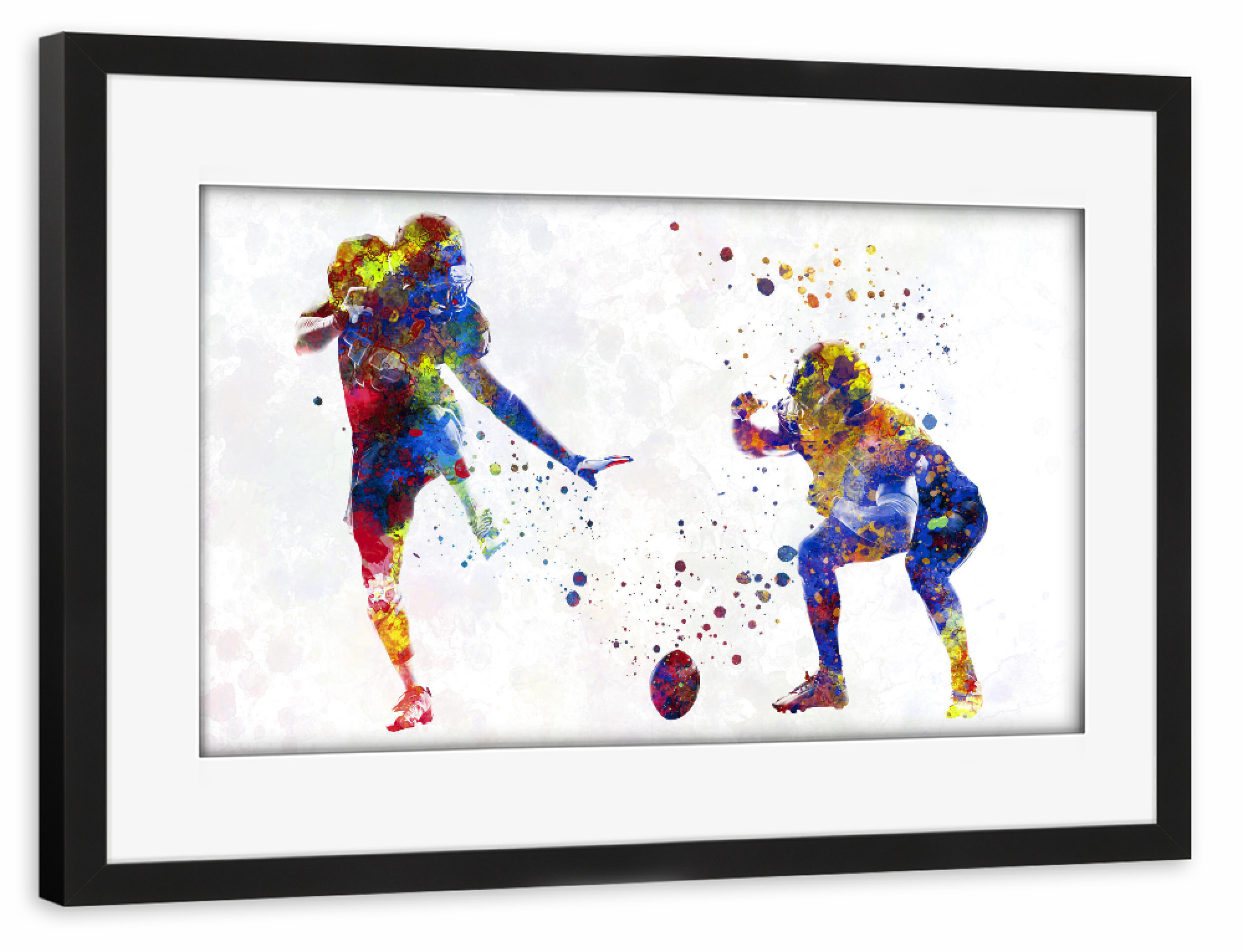 Poster mit Rahmen schwarz "Multicolor american football-b" artboxONE - Abstrakt,Sport,Sport / Fußball