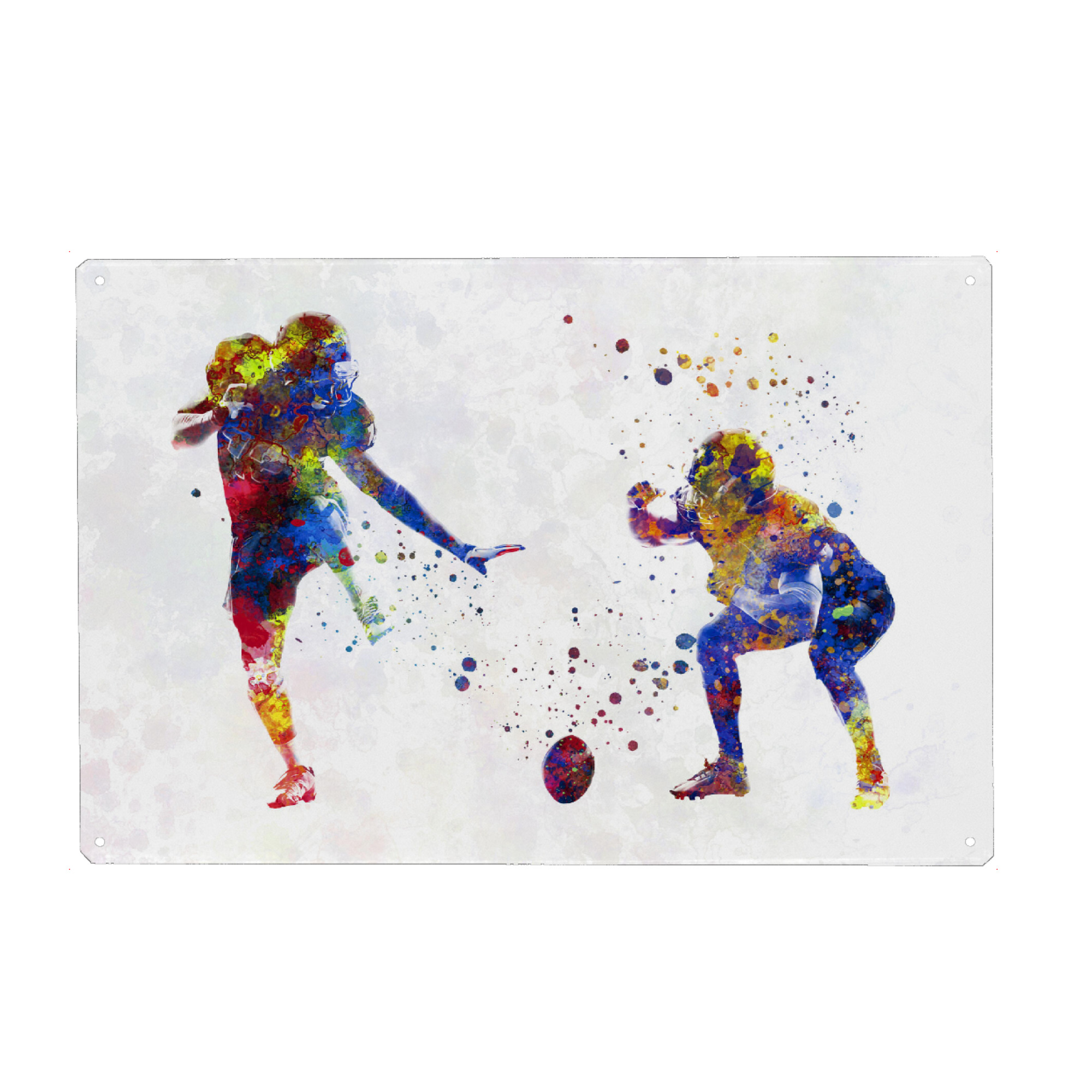 Metall Poster "Multicolor american football-b" artboxONE - Abstrakt,Sport,Sport / Fußball