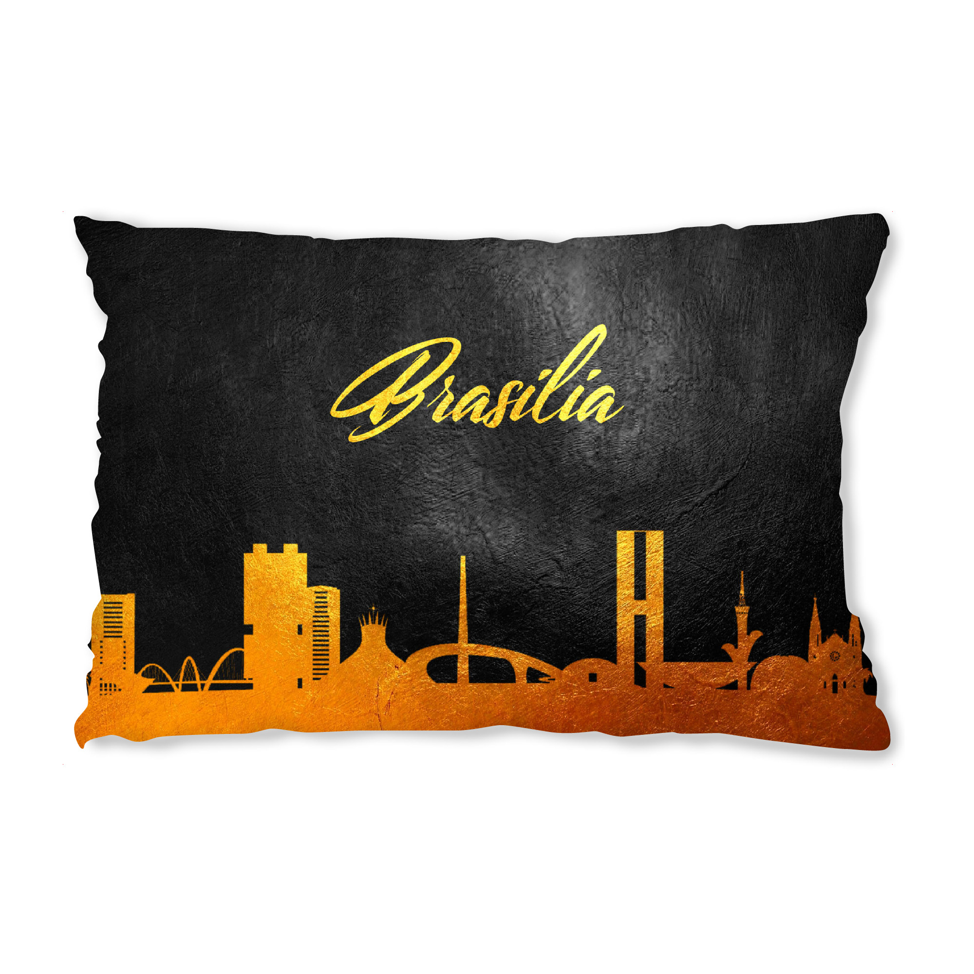 Design-Kissen "Brasilia Brazil Gold Skyline" artboxONE - Städte - Gold,Skyline,Brasilia brazil,City,Stadt - Bild gold
