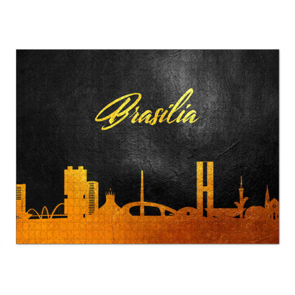 Puzzle Ravensburger "Brasilia Brazil Gold Skyline" artboxONE - Städte - Gold,Skyline,Brasilia brazil,City,Stadt - Bild gold