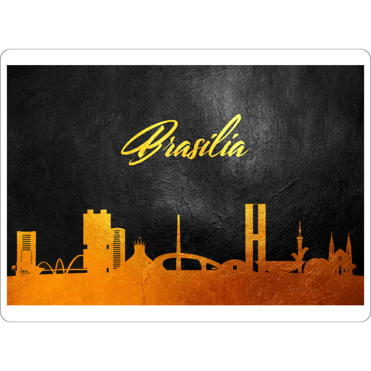 Tischset "Brasilia Brazil Gold Skyline" artboxONE - Städte - Gold,Skyline,Brasilia brazil,City,Stadt - Bild gold