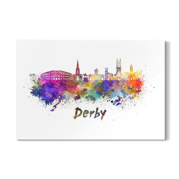 Galerie-Print "DERBY skyline in watercolor-b" 30x20 cm artboxONE