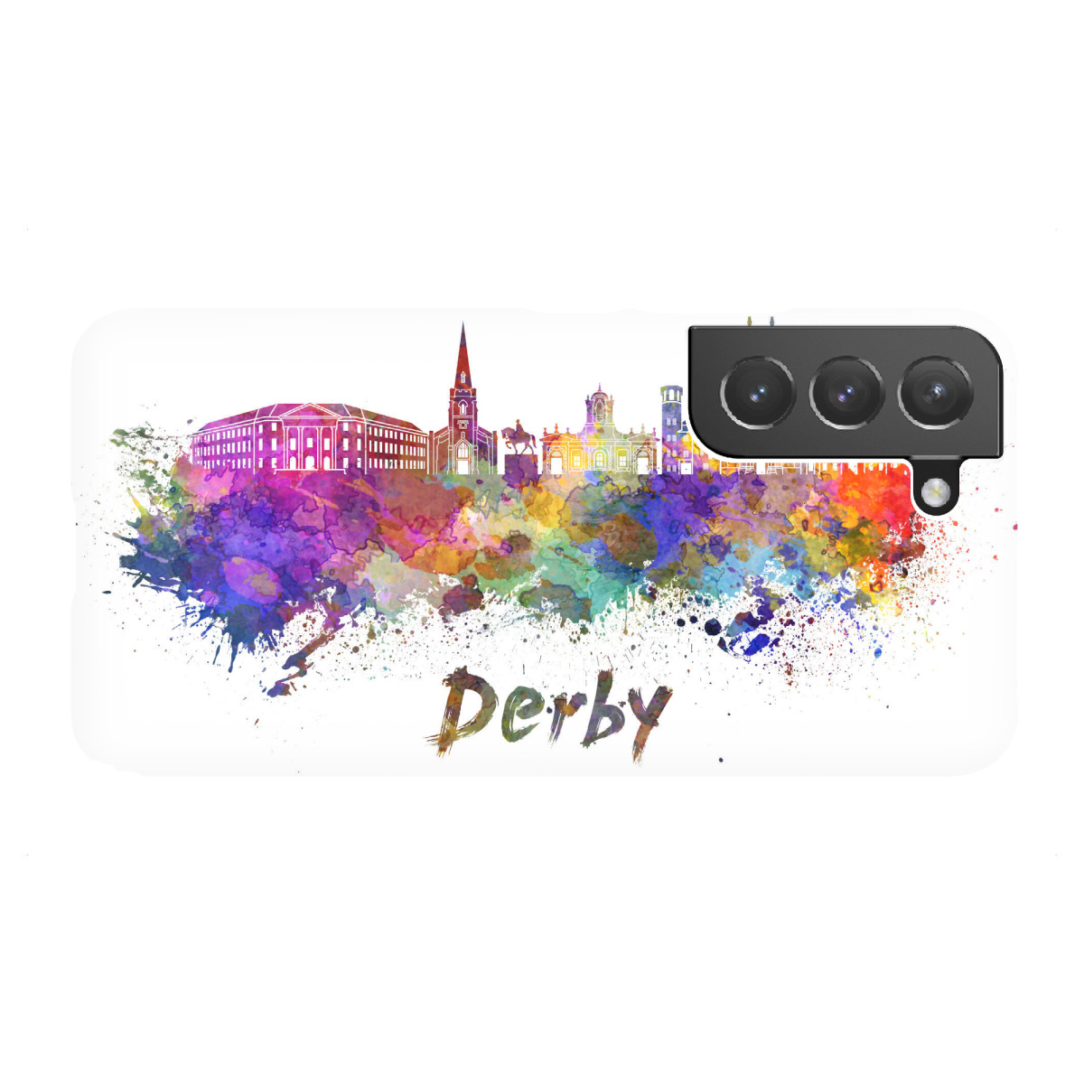 Samsung Galaxy "DERBY skyline in watercolor-b" Premium-Case Handyhülle artboxONE