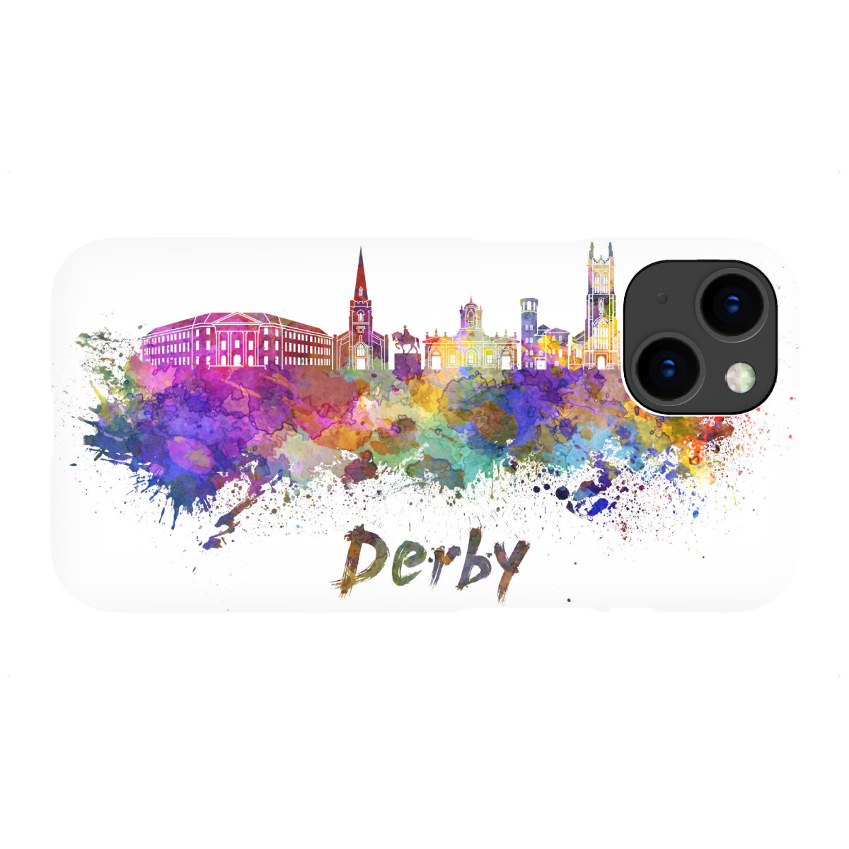 iPhone "DERBY skyline in watercolor-b" Premium-Case Handyhülle artboxONE