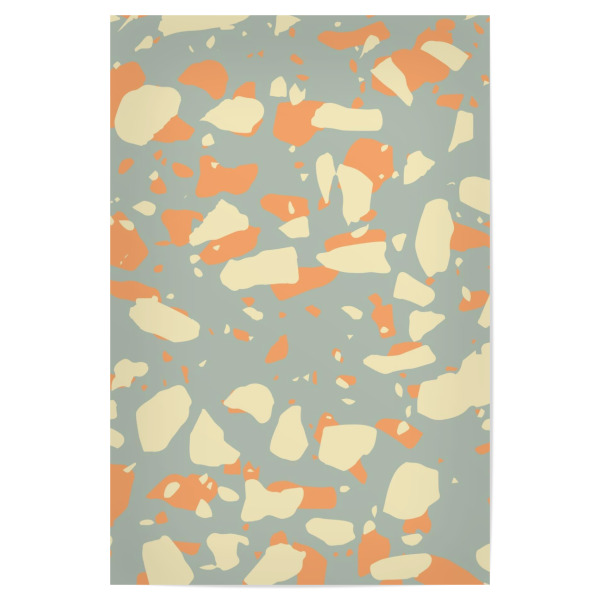 Poster "Grey Yellow Orange Terrazzo" artboxONE - Abstrakt,Geometrie,Fashion,Festivals