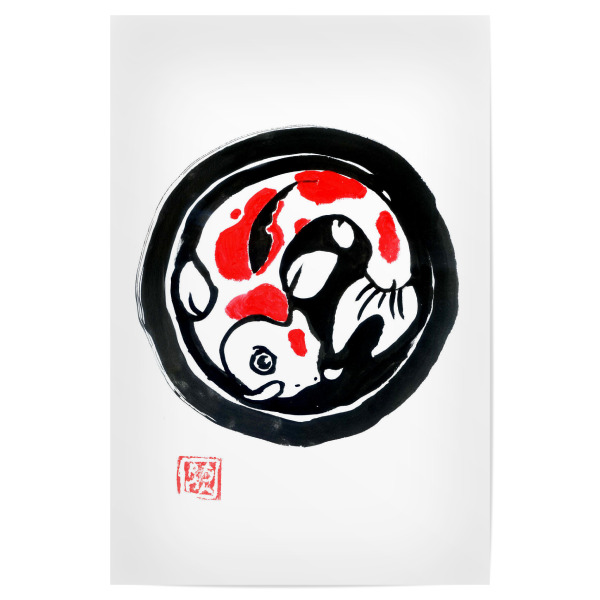 Poster "Koi carp" artboxONE - Tiere,Unterwasser - Carp koi,Sumie,Japan,Koi,Fisch,Fish,Tier,Animal,Unterwasser,Underwater