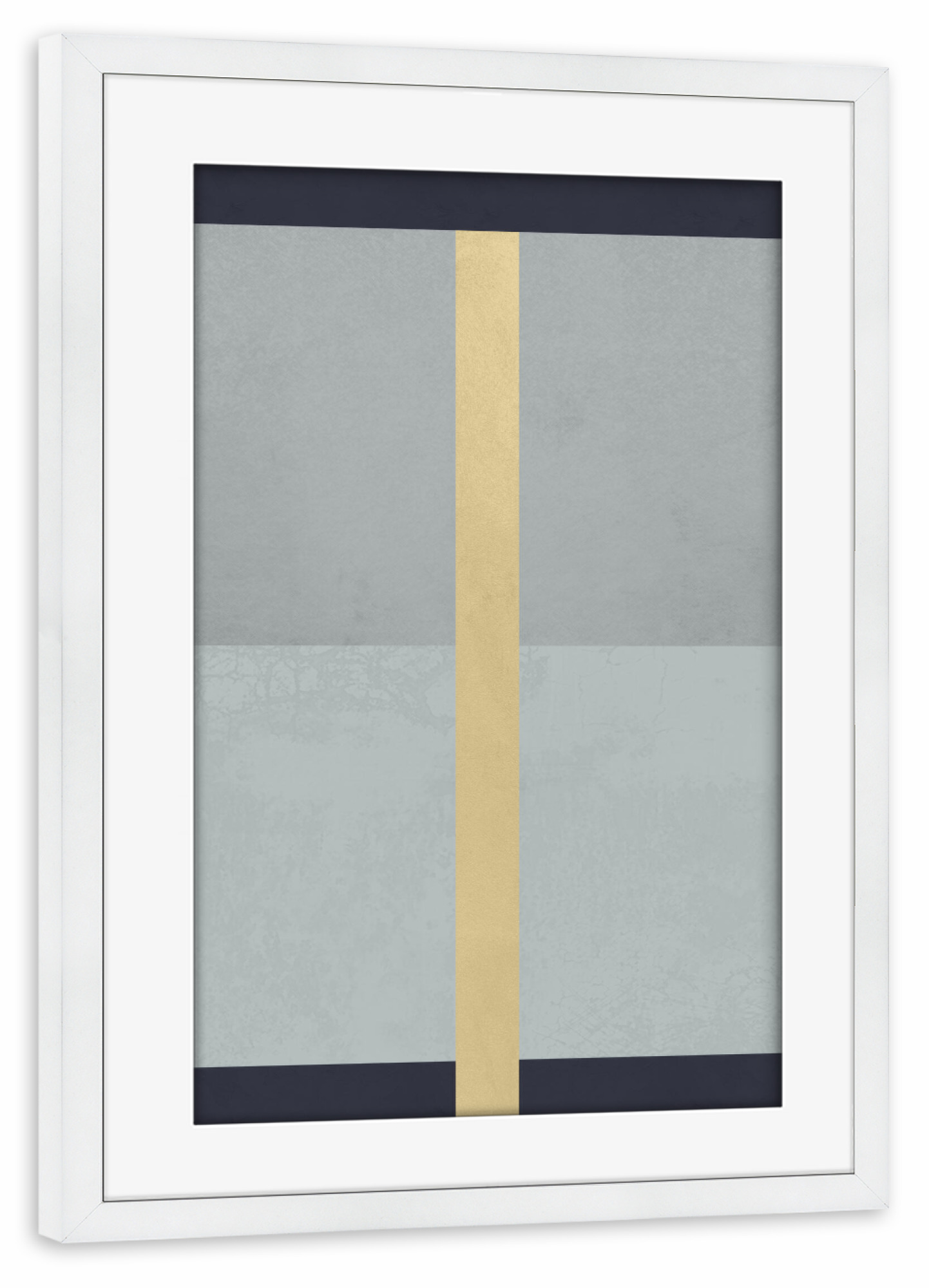 Poster mit Rahmen weiß "Line Square Blue" artboxONE - Abstrakt,Geometrie