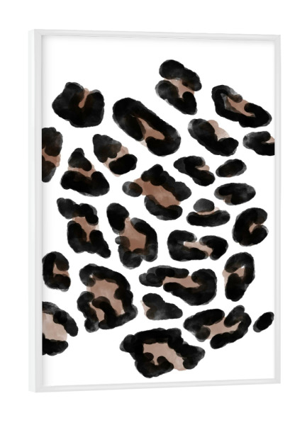 Poster mit weißem Rahmen "Leopard Pattern Illustration" artboxONE - Typografie,Tiere,Abstrakt,Geometrie,Fashion