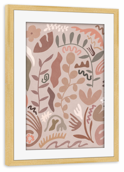 Poster mit Rahmen kiefer "Blush Flora Mid" artboxONE - Natur,Floral,Abstrakt
