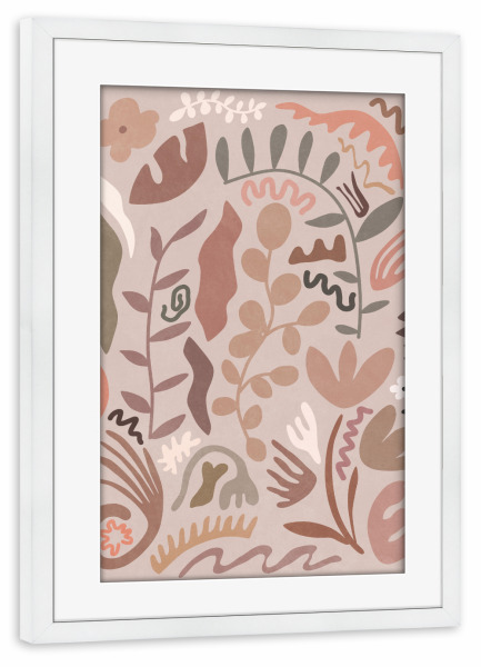 Poster mit Rahmen weiß "Blush Flora Mid" artboxONE - Natur,Floral,Abstrakt