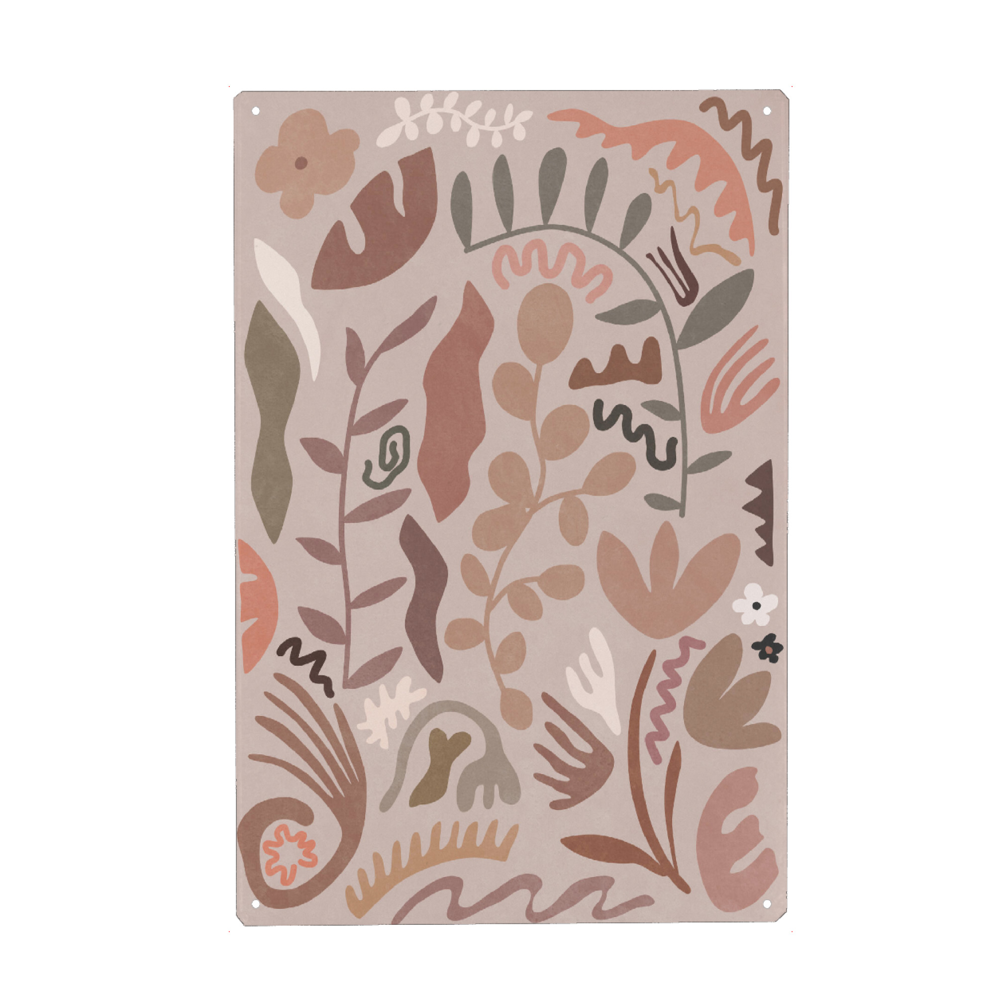 Holzbild "Blush Flora Mid" artboxONE - Natur,Floral,Abstrakt - Abstract,Nature,Botanical,Simple,Shape,Colorful,Plant,Tropical,Flora,Abstrakt