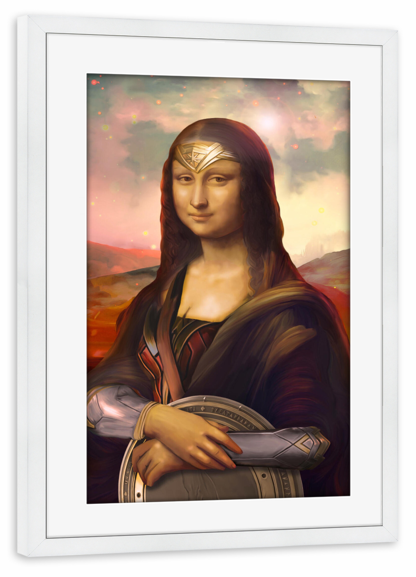 Poster mit Rahmen weiß "Wonder Mona" artboxONE - Menschen,Lustig