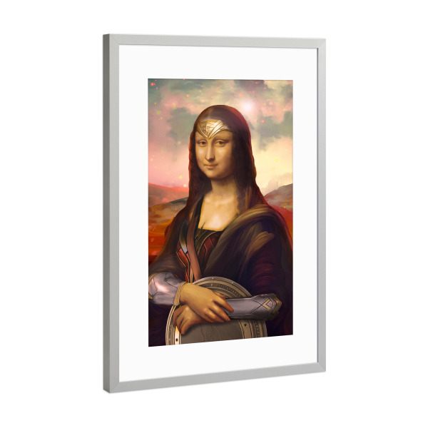 Poster mit Rahmen Silber "Wonder Mona" artboxONE - Menschen,Lustig