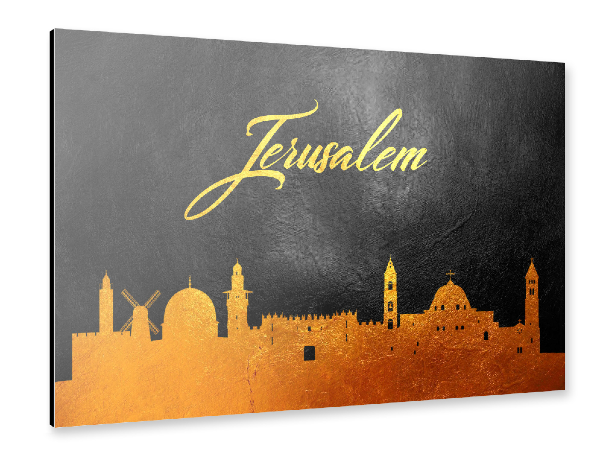 Alu-Dibond "Jerusalem Israel Gold Skyline" 30x20 cm artboxONE