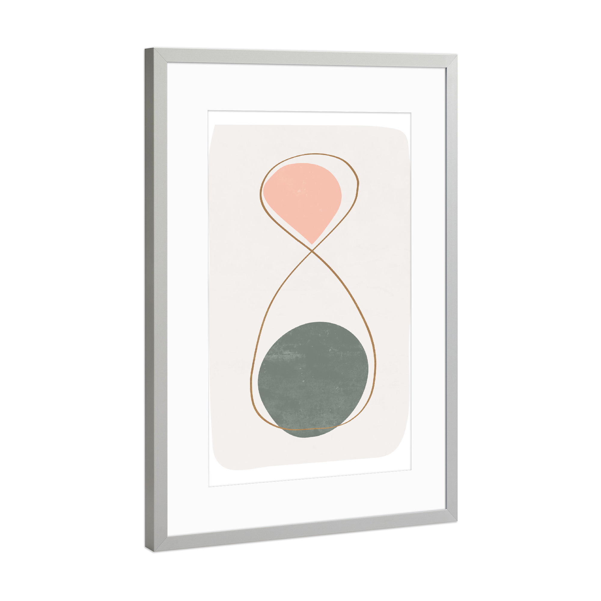 Poster mit Rahmen Silber "Hour Glass" artboxONE - Abstrakt,Geometrie
