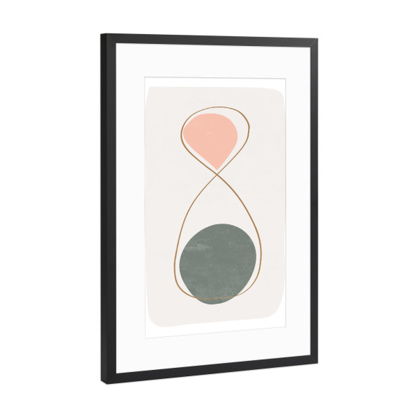 Poster mit Rahmen Schwarz (Metallic) "Hour Glass" artboxONE - Abstrakt,Geometrie