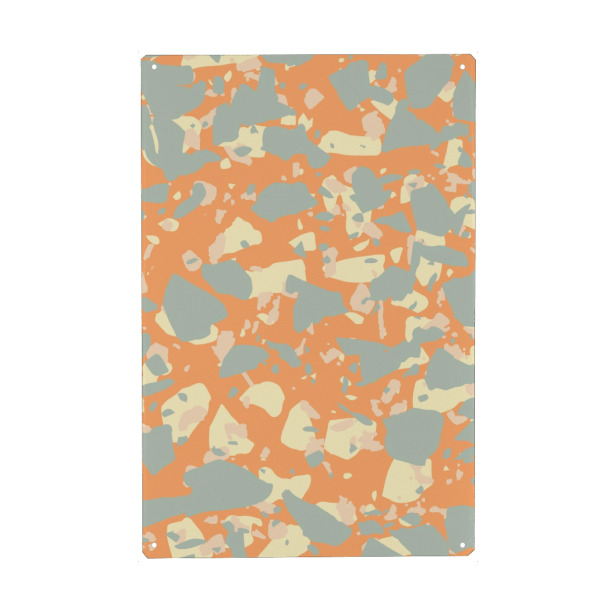 Holzbild "Orange Grey Yellow Terrazzo" artboxONE - Abstrakt,Geometrie,Fashion,Festivals