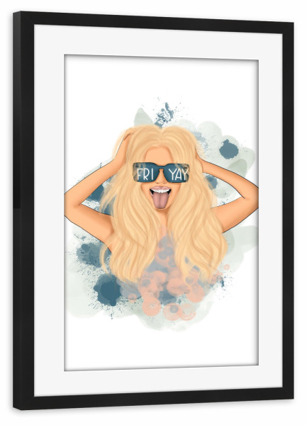 Poster mit Rahmen schwarz "Blonde Hair | Friyay Illustration" artboxONE - Menschen,Fashion,Lustig