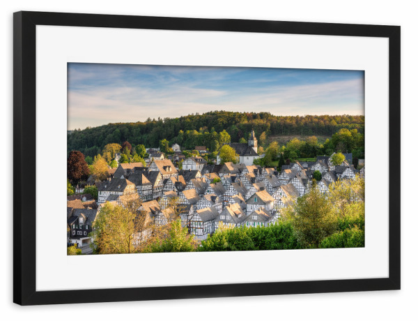Poster mit Rahmen schwarz "Freudenberg im Siegerland" artboxONE - Städte,Reise,Architektur