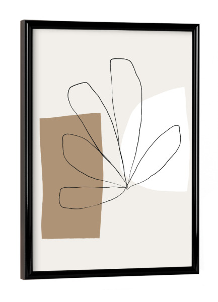 Poster mit schwarzem Rahmen "Flower and Shapes" artboxONE - Floral,Abstrakt