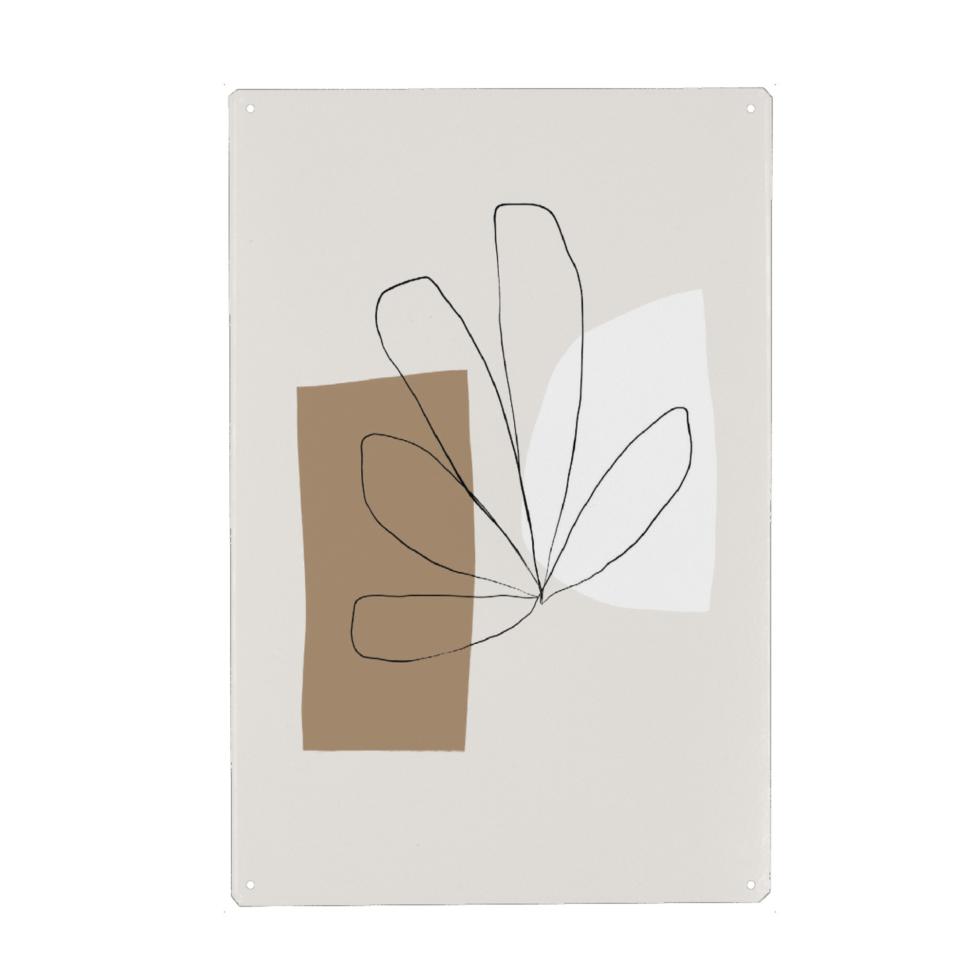 Metall Poster "Flower and Shapes" artboxONE - Floral,Abstrakt