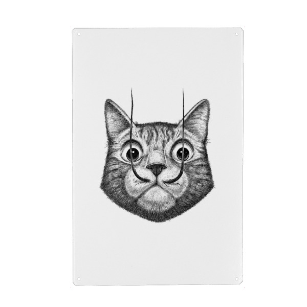 Metall Poster "Cat Dali" artboxONE - Tiere,Menschen
