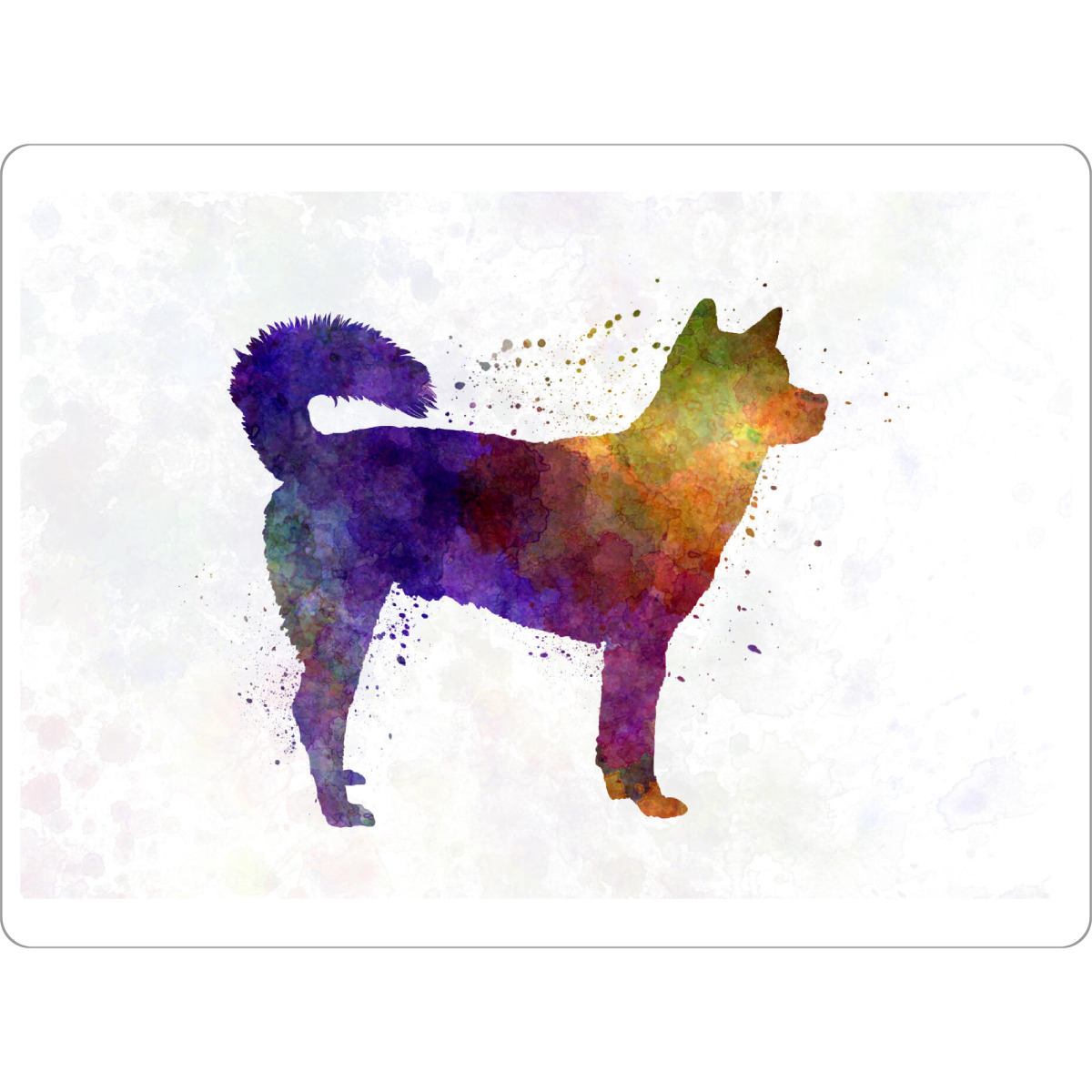 Tischset "Kishu in watercolor" artboxONE - Tiere,Abstrakt - Dog,Pet,Mammal,Watercolor,Abstract,Abstrakt,Hund,Tier,Animal,Bunt,Colorful - Bild dog