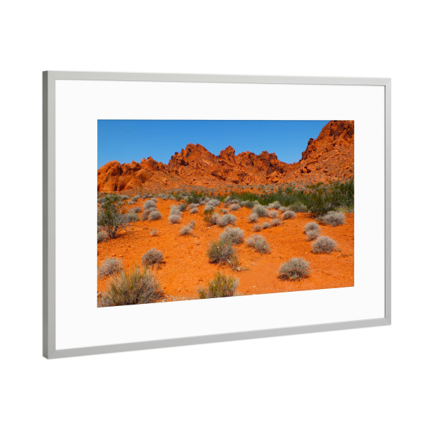 Poster mit Rahmen Silber "Valley of Fire in Nevada USA" artboxONE - Natur,Reise,Reise / Länder