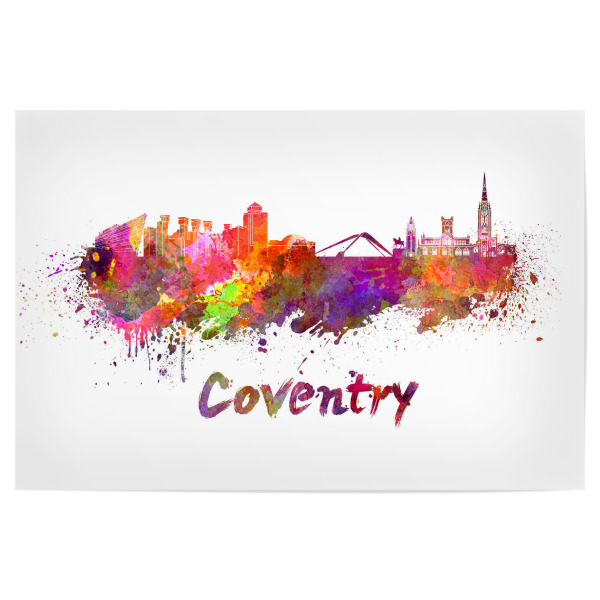 Poster "COVENTRY skyline in watercolor-b" artboxONE - Städte,Abstrakt,Architektur