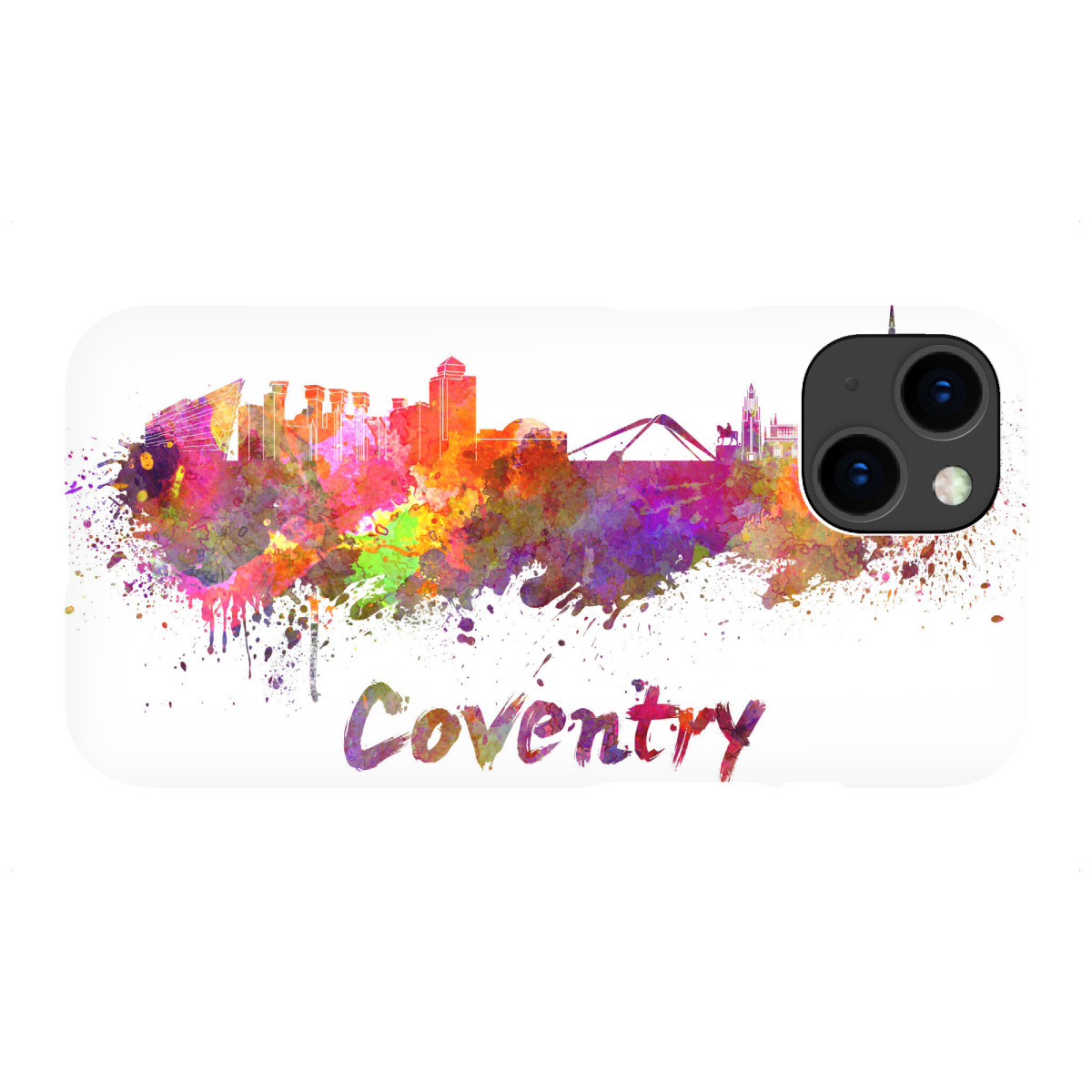 iPhone "COVENTRY skyline in watercolor-b" Premium-Case Handyhülle artboxONE