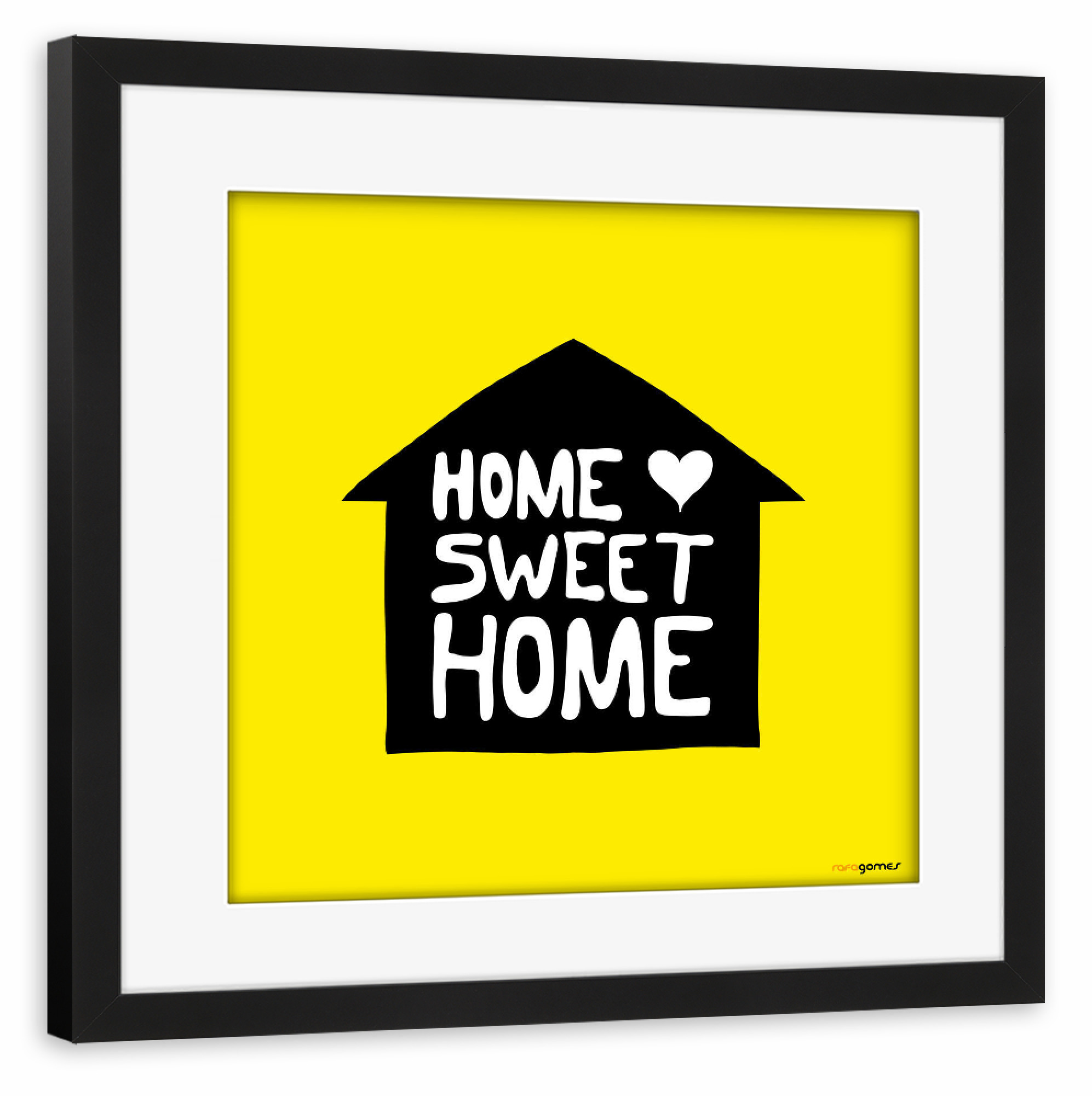 Poster mit Rahmen schwarz "My Home Sweet Love" artboxONE - Architektur,Liebe,Für Mama,Lustig