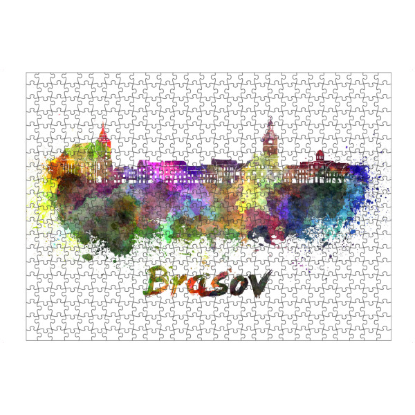 Puzzle Ravensburger "BRASOV skyline in watercolo-b" artboxONE - Städte,Reise,Abstrakt,Architektur