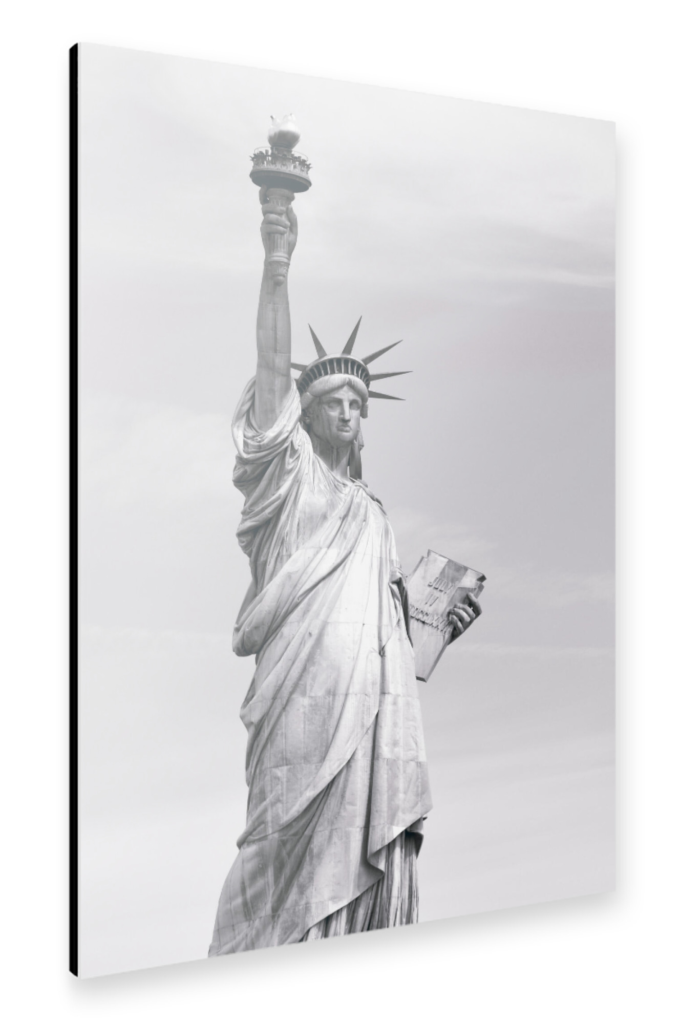 Alu-Dibond "Die Freiheitsstatue in sw" 30x20 cm artboxONE