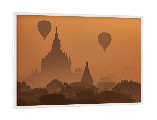 Poster mit weißem Rahmen "Die Tempel von Bagan" artboxONE - Architektur,Reise / Asien