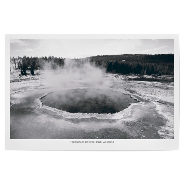 Poster "Geysir im Yellowstone-Nationalpark" artboxONE - Natur,Reise,Schwarzweiß,Reise / Länder