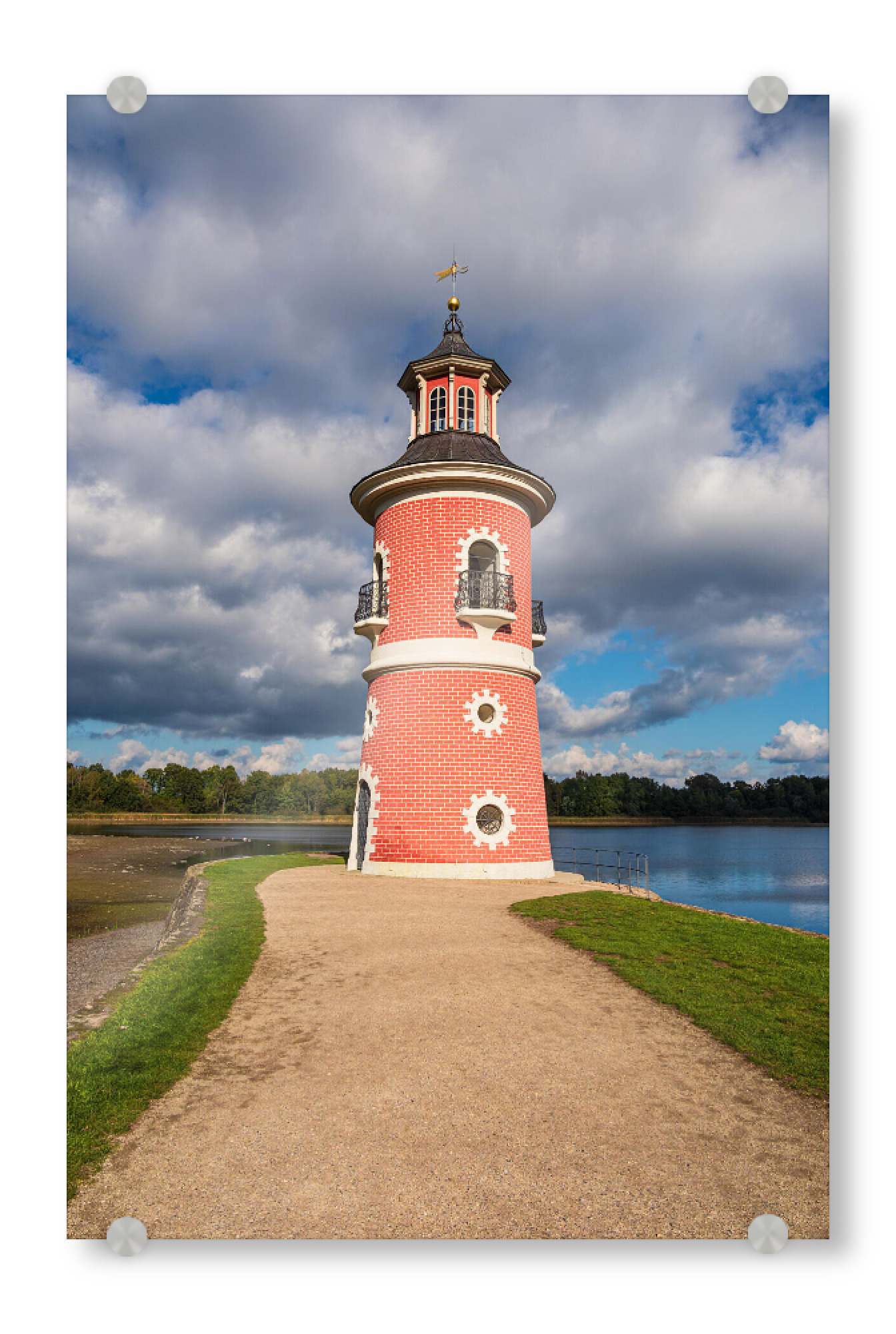 Acrylglasbild "Leuchtturm und See" artboxONE - Natur,Reise,Architektur