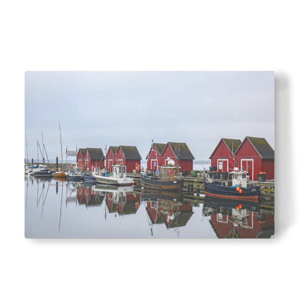 Leinwandbild "Die roten Fischerhütten" artboxONE - Reise,Architektur,Reise / Strand und Meer,Reise / Länder