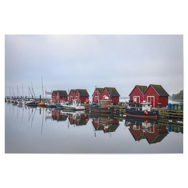 Poster 30x20 cm "Die roten Fischerhütten" artboxONE - Reise,Architektur,Reise / Strand und Meer,Reise / Länder