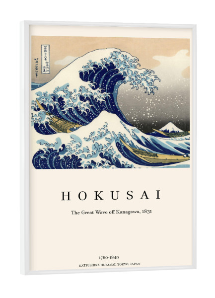 Poster mit weißem Rahmen "Wave off Kanagawa - Hokusai" artboxONE - Natur,Reise,Reise / Strand und Meer