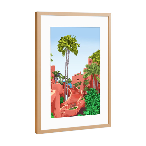 Poster mit Rahmen Kupfer "Tropical Architecture" artboxONE - Architektur