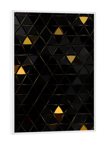 Poster mit weißem Rahmen "Mosaic black gold" artboxONE - Abstrakt,Geometrie