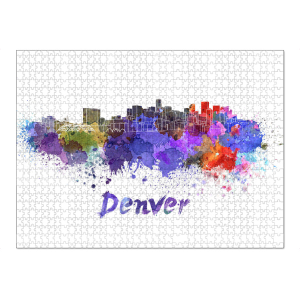 Puzzle Ravensburger "DENVER skyline in watercolor-b" artboxONE - Städte,Abstrakt,Architektur
