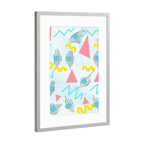 Poster mit Rahmen Silber "Abstract Geometric Pattern" artboxONE - Abstrakt,Geometrie,Fashion,Festivals,Galaxy