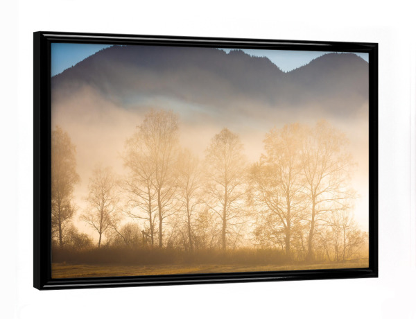 Poster mit schwarzem Rahmen "Nebel am Kochelsee" artboxONE - Natur,Reise