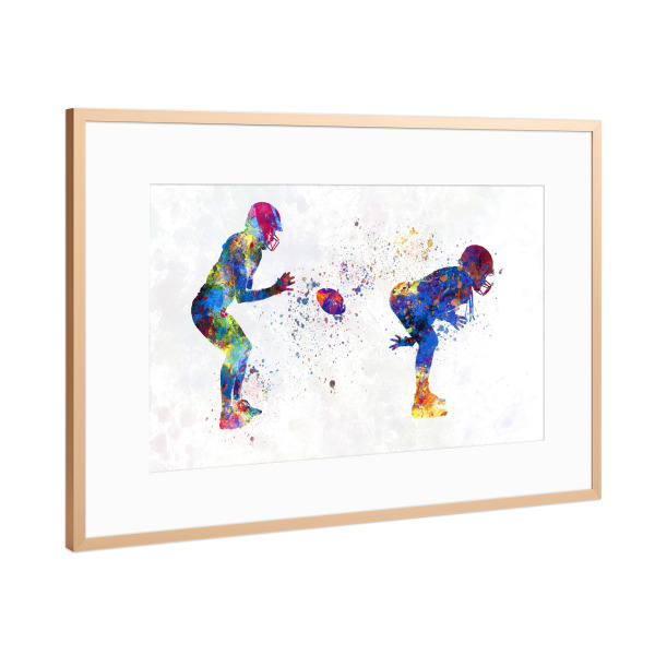 Poster mit Rahmen Kupfer "American football players-b" artboxONE - Sport,Sport / Fußball